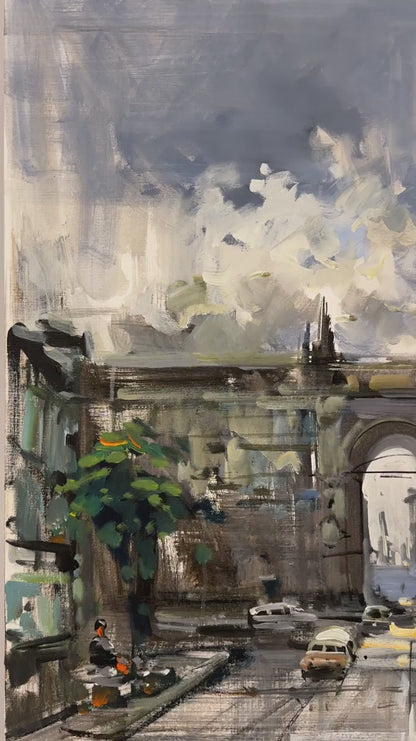 Gizli Sokakların Sesleri Yağlı Boya Tablosu