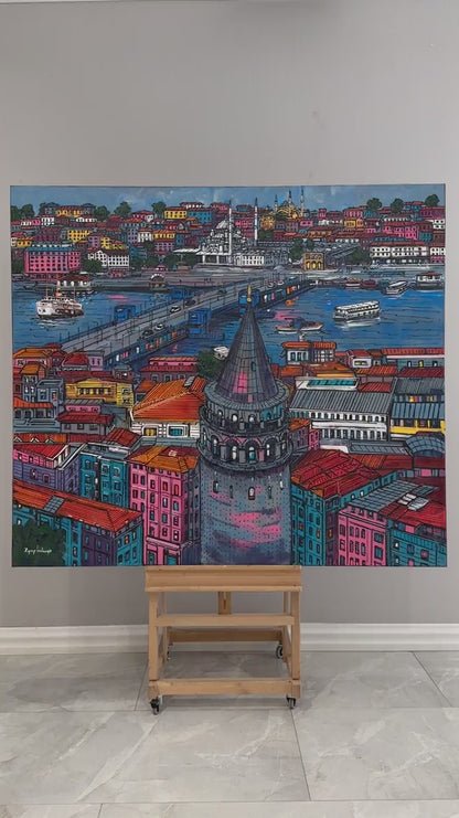 Galatadan Yeni Camii Yağlı Boya Tablosu