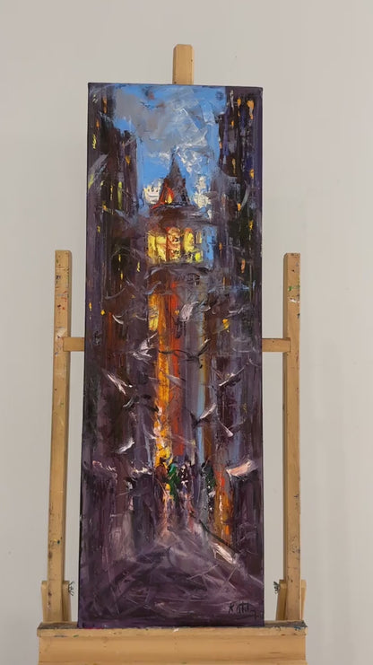 Galata'nın Kanat Çırpışları Yağlı Boya Tablosu