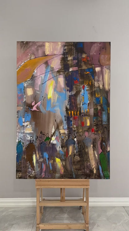 İstanbul'da Gezinti Yağlı Boya Tablosu