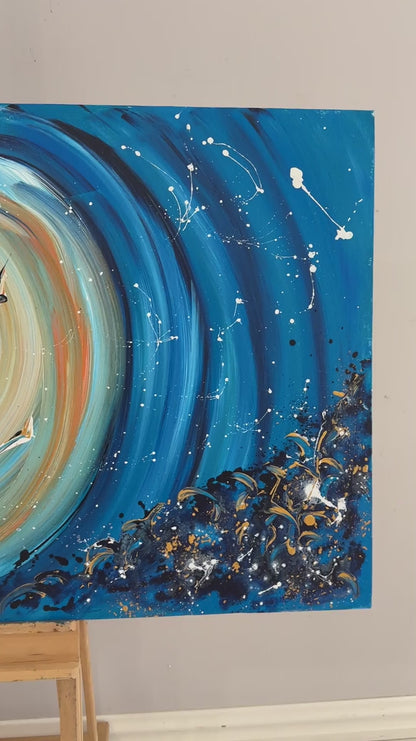 Kanatların Renkli Fırtınası Yağlı Boya Tablosu