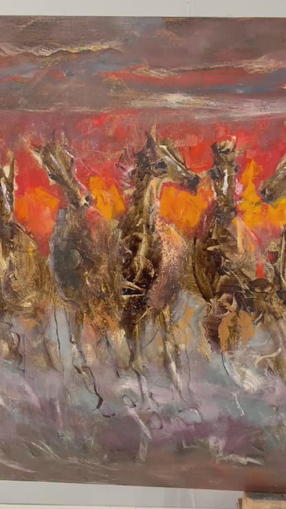 Özgürlüğe Koşanlar Yağlı Boya Tablosu