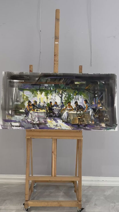 Kafede Geçen Zaman Yağlı Boya Tablosu