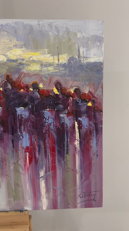 Soyut İstanbul Senfonisi Yağlı Boya Tablosu