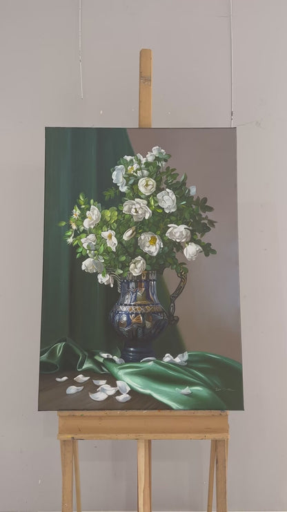 Işığın İçinde Manolya Yağlı Boya Tablosu