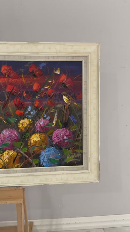 Bahar Bahçe ve Ortancalar Yağlı Boya Tablosu