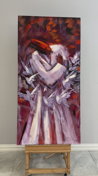 Semazen ve Güvercinler Yağlı Boya Tablosu