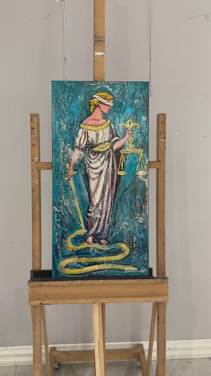 Justitia’nın Terazisi Yağlı Boya Tablosu