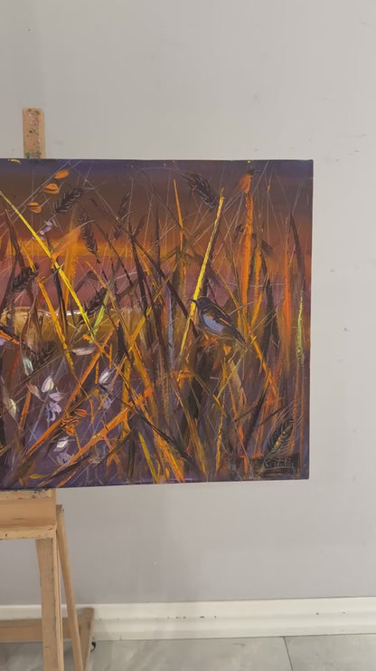 Başakların Arasında Hayat Yağlı Boya Tablosu