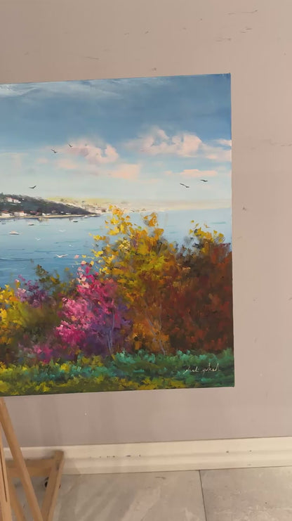 Boğazda Sonbahar Yağlı Boya Tablosu