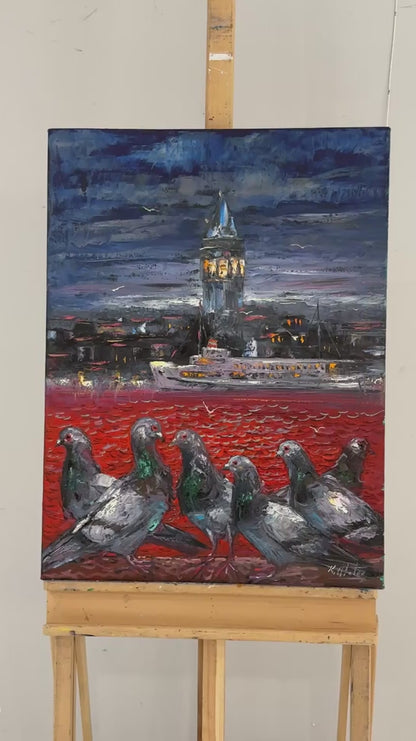 Galata’nın Yankısı Yağlı Boya Tablosu