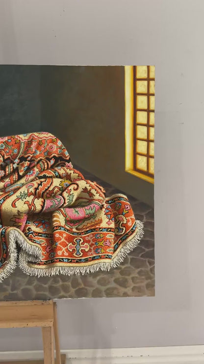 Motifli Natürmort Yağlı Boya Tablosu