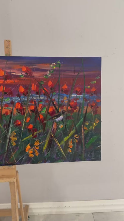 Gelinicik Tarlasında Akşam Yağlı Boya Tablosu