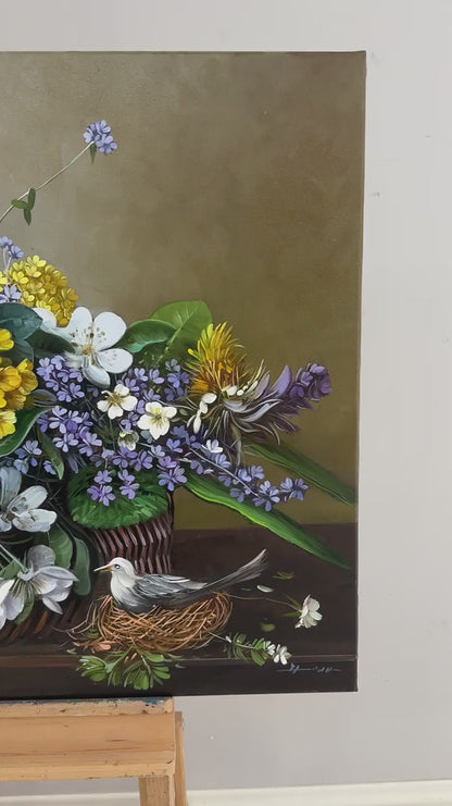 Sepette Bahar Rüyası Yağlı Boya Tablosu