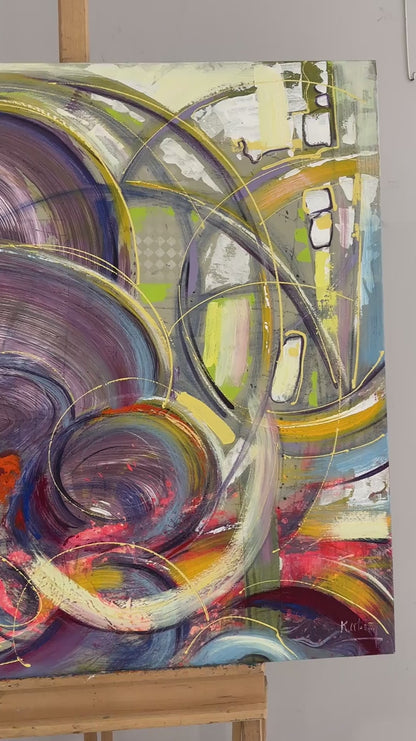 Renkli Yankıların Derinliği Yağlı Boya Tablosu