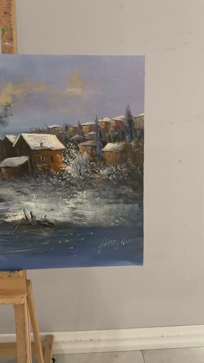 Sessiz Sular İstanbul Yağlı Boya Tablosu