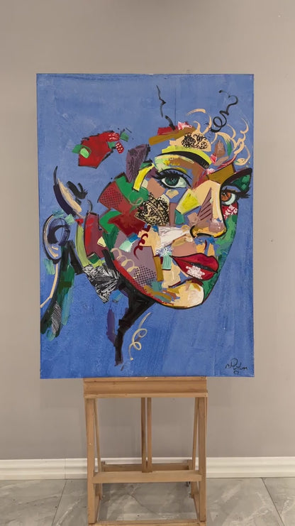 Modernizmin Kadın Yüzü Yağlı Boya Tablosu