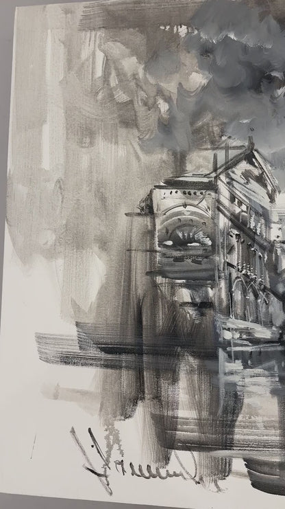 Sisler Arasında Şehir Yağlı Boya Tablosu