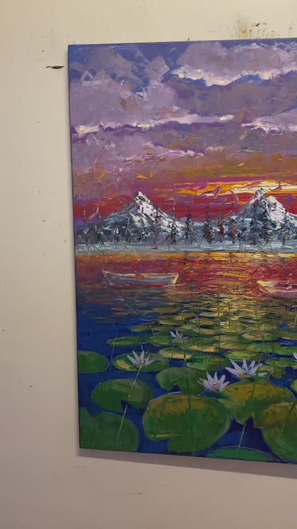 Su Güzeli Nilüferler Yağlı Boya Tablosu