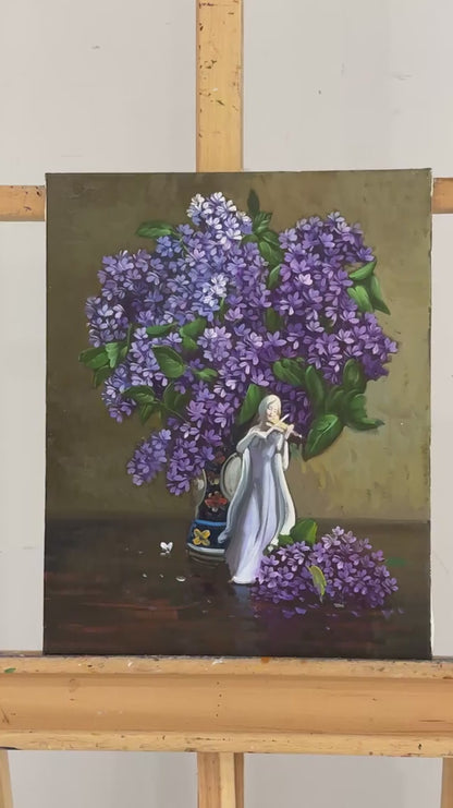 Bir Buket Leylak Yağlı Boya Tablosu
