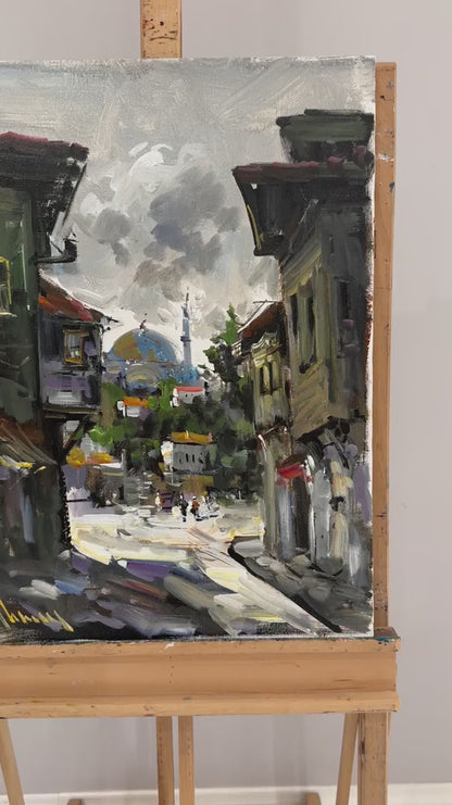 Kasabanın Eski Mahalleleri Yağlı Boya Tablosu