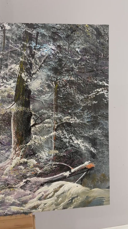 Kışın İzleri Yağlı Boya Tablosu