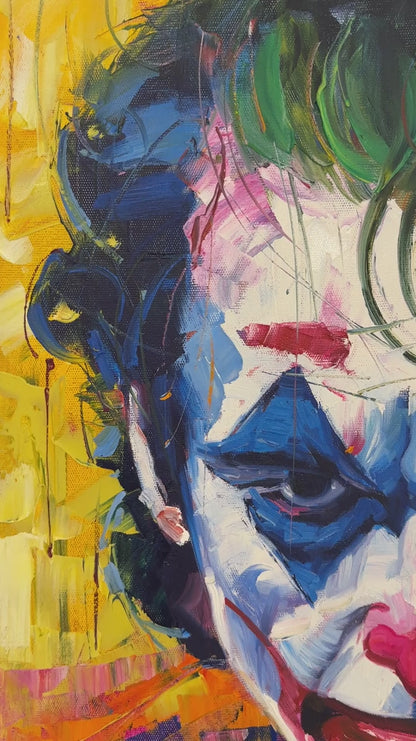 Joker'in Gerçek Yüzü Yağlı Boya Tablosu