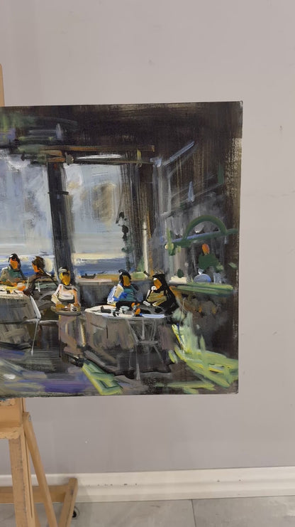 Boğazda Sohbet Yağlı Boya Tablosu