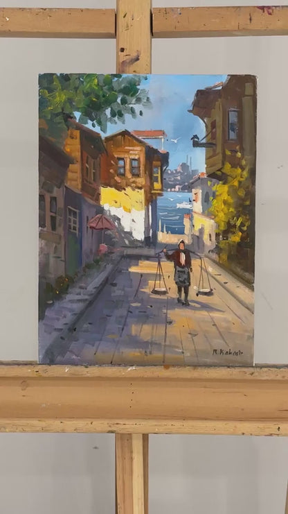 Eski Sokakların Sessizliği Yağlı Boya Tablosu