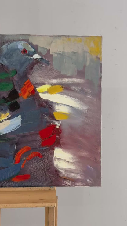 Güvercin Gölgesi Yağlı Boya Tablosu