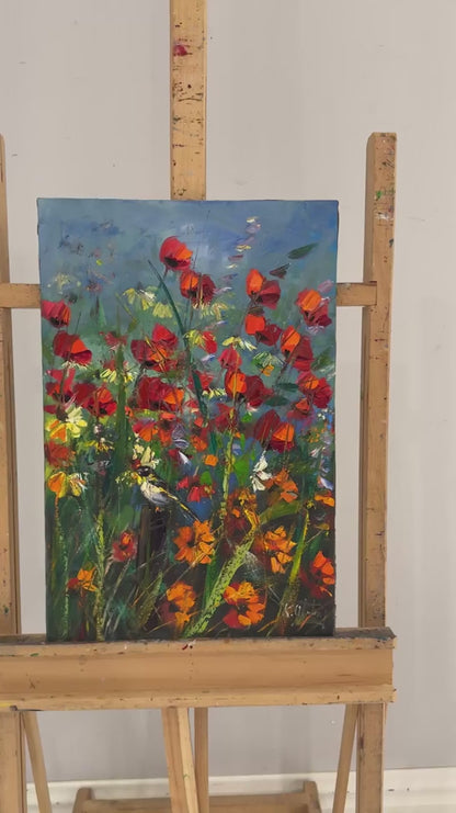 Gelincik Tarlasıda Hatıra Yağlı Boya Tablosu