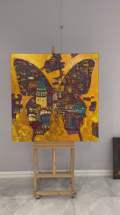 Kanatlarda Galata Yağlı Boya Tablosu