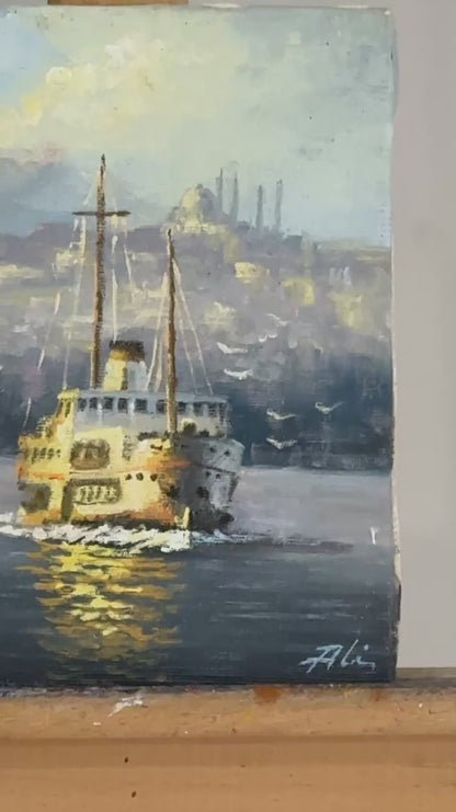 Boğazda Bir Yolculuk Yağlı Boya Tablosu