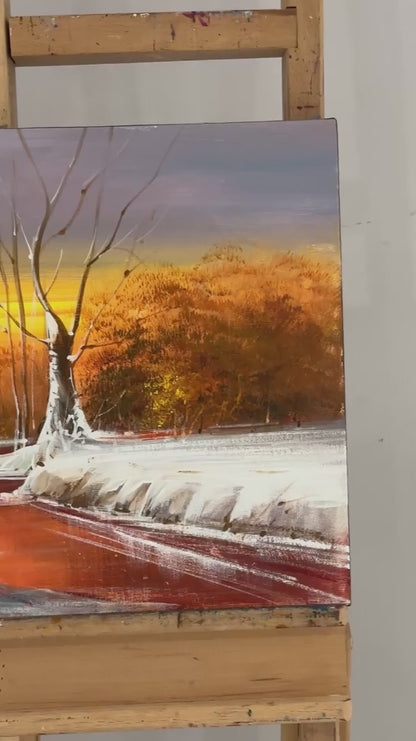 Kış Eskizi Yağlı Boya Tablosu