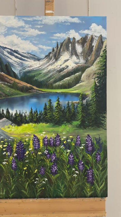 Yeşilin Kucakladığında Yağlı Boya Tablosu