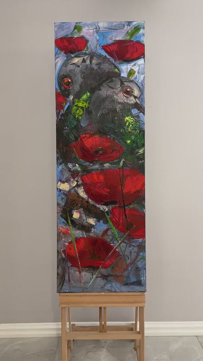 Güvercinler Aşkına Yağlı Boya Tablosu