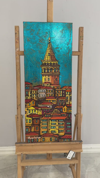 Sıcak Renkler ve Galata Yağlı Boya Tablosu