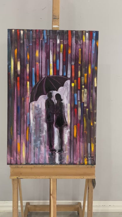 Şemsiyenin Altındaki Sözler Yağlı Boya Tablosu