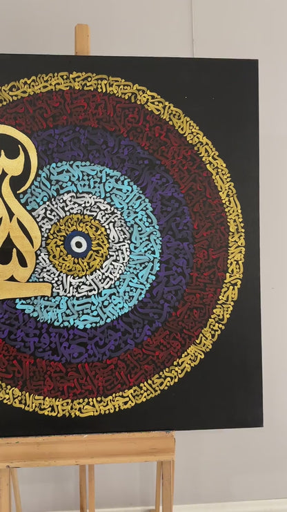 Hilye-i Şerifin Derin Anlamı Yağlı Boya Hat Tablosu