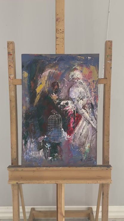 Kafesteki Sessizlik Yağlı Boya Tablosu