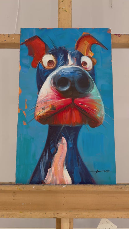 Meraklı Burun Yağlı Boya Tablosu