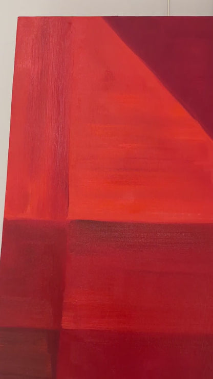 Kırmızının İzinde Yağlı Boya Tablosu