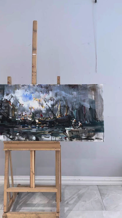 Yelkenler Arasında Yağlı Boya Tablosu