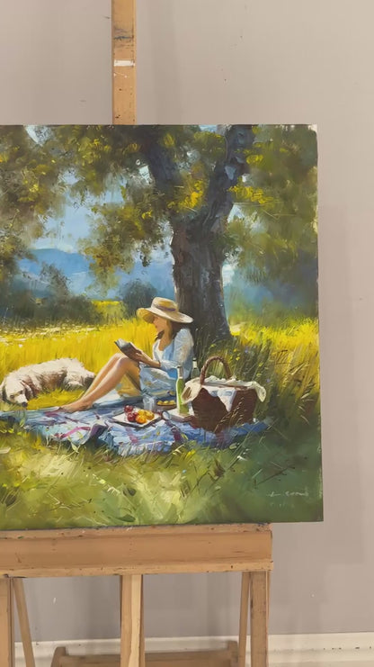 Ağacın Altında Hayaller Yağlı Boya Tablosu