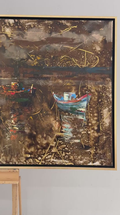 Salacakta Balıkçılar Yağlı Boya Tablosu