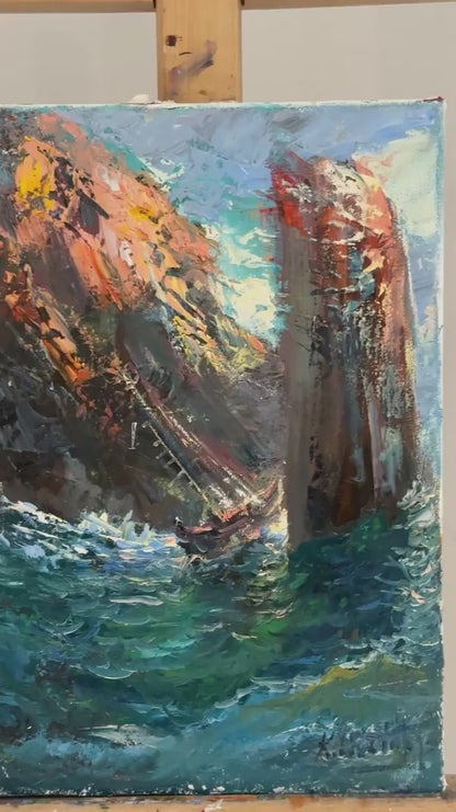 Dalgalar ve Sessizlik Yağlı Boya Tablosu