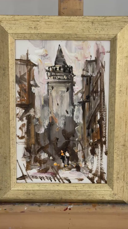 Galata Arasında Yağlı Boya Tablosu