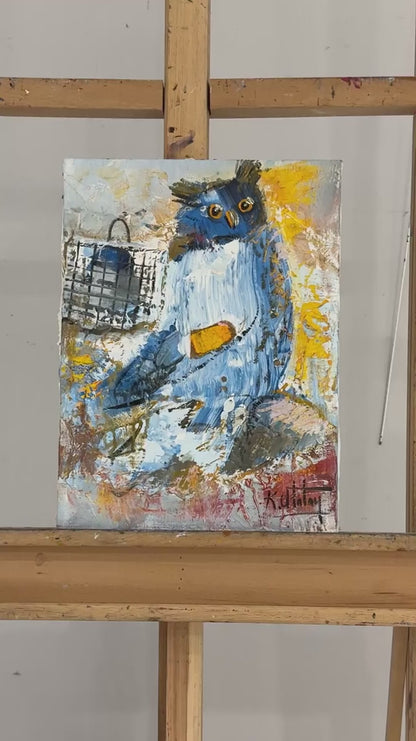 Baykuş'un Sessizliği Yağlı Boya Tablosu