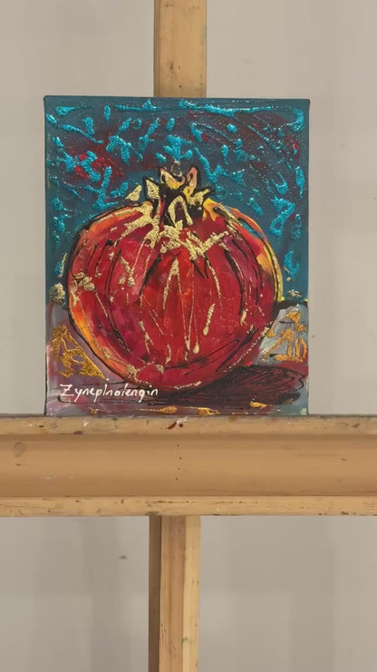 Zamanın Nar Çekirdeği Yağlı Boya Tablosu