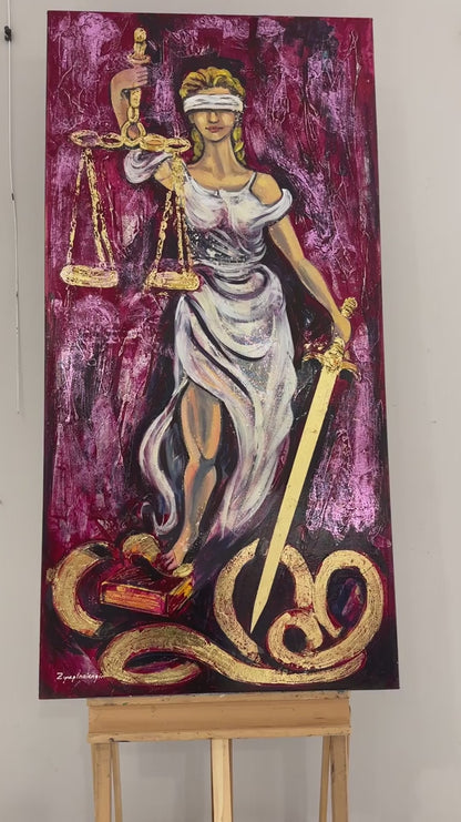 Lady Justitia Yağlı Boya Tablosu